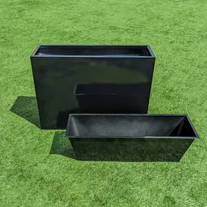 100cm Long Zinc Platinum Black 80cm Tall Trough Planter