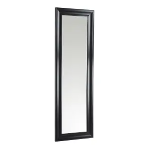 Ganji Black Curved Rectangular Wall-mounted Framed Mirror, (H)133cm (W)43cm