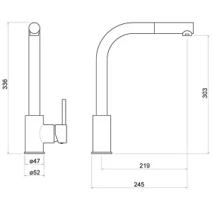 Aquarius TrueCook Series 4 Black Pull Out Single Lever Kitchen Mixer Tap AQTK004K