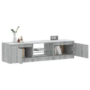 Berkfield TV Cabinet with LED Lights Grey Sonoma 140x40x35.5 cm