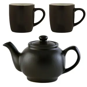 Price & Kensington Set of 2 Mug 330ml & 1 Teapot 6 Cup - Matt Black