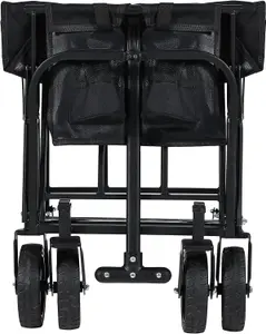 Black Mini Foldable Garden Festival Trolley Camping Folding Cart Wagon Truck Wheelbarrow