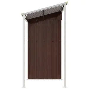 Broghin Garden Shed with Extended Roof Outdoor Tool Shed Storage Shed Steel Brown