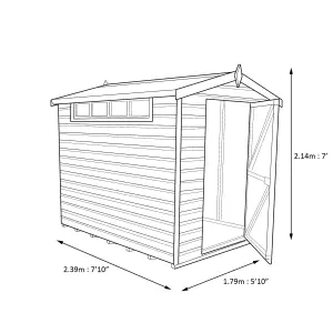 Shire Security Cabin 8x6 ft Apex Wooden Shed with floor & 3 windows - Assembly service included