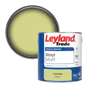 Leyland Trade Vinyl Matt Walls & Ceilings Emulsion Paint Lime Syrup (PPG1117-3) 2.5L