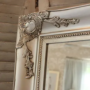 Melody Maison Large Silver Ornate Wall/Floor Mirror 158cm x 78cm