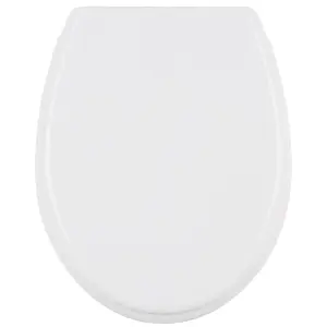 Toilet Seat - soft-close, durable hinges, easy to install, 45.5 x 38 x 5 cm - white