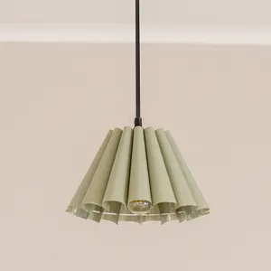 ValueLights Lauren Sage Green Fabric Pleated Scallop Edge Tapered Ceiling Floor Table Lamp Shade