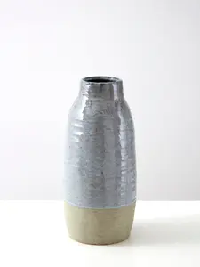 Interiors by Premier Handcrafted Large Grey Vase, Glazed Finish Flower Vase, Versatile Stoneware, Portable Large Pottery Vase