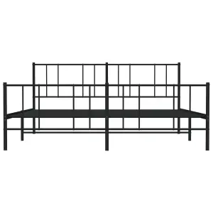 Berkfield Metal Bed Frame with Headboard and Footboard Black 200x200 cm