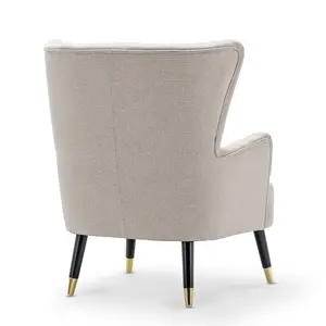 Fabric Linen Beige Camila Accent Chair