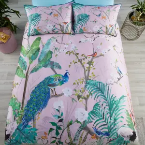 Peacock Jungle 100% Cotton Sateen Duvet Cover Set