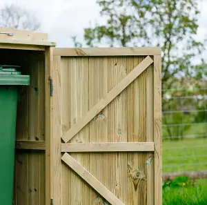 Shireburn Triple Wheelie Bin Store - Timber - L80.4 x W214.2 x H120 cm - Fits 1 x 240L & 2 x 140L Wheelie Bins