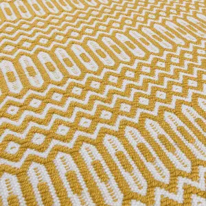 Gold Outdoor Rug, Geometric Stain-Resistant Rug For Patio Decks Garden Balcony, 2mm Modern Outdoor Rug-160cm X 230cm