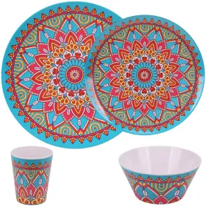 16pcs Melamine Dinnerware Set, Moroccan Design