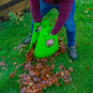 Large hand held leaf grabs garden tidy hand scoop-rakes -grabbers