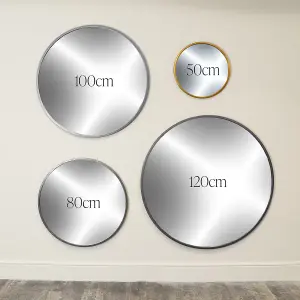 Melody Maison Round Black Wall Mirror 50cm x 50cm