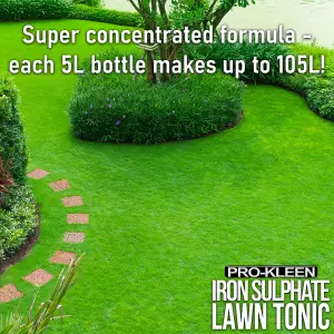 Pro-Kleen Lawn Tonic Liquid Iron Sulphate Quality Ferrous Conditioner Fertiliser Grass Greener Turf Hardener 20L