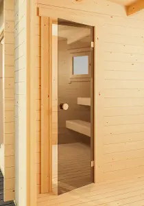 Sauna door-Log Cabin, Wooden Garden Room, Timber Summerhouse, Home Office