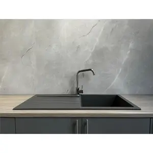 Liquida ELL10GR 1.0 Bowl Comite Reversible Inset Grey Kitchen Sink With Waste