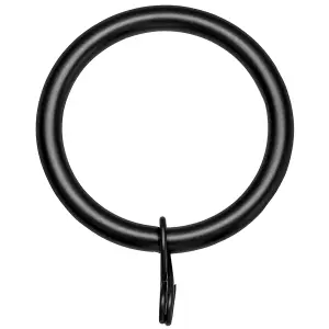 Curtain ring black metal curtain rings 38mm for Curtain Pole Rod - Pack of 6