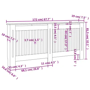 Radiator Covers 2 pcs White MDF 172 cm