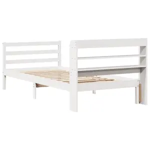 Berkfield Bed Frame with Headboard without Mattress White 100x200 cm