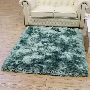 Aqua Handmade , Luxurious , Modern , Plain , Shaggy , Sparkle Easy to Clean Rug for Living Room, Bedroom - 70cm X 140cm