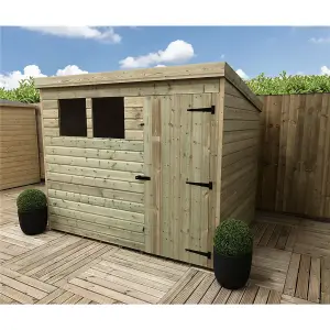 7 x 7 Garden Shed Pressure Treated T&G PENT Wooden Garden Shed - 2 Windows + Single Door (7' x 7' / 7ft x 7ft) (7x7)