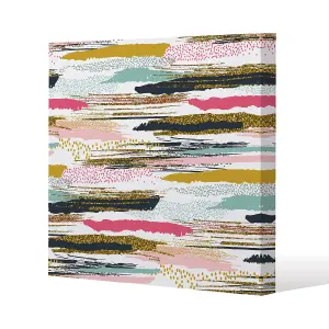 Coloured Stripes & Spots (Canvas Print) / 101 x 101 x 4cm