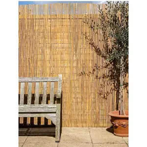 Primrose Bamboo Slat Natural Garden Fence Screening Roll Privacy W4m x H1.5m