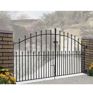 MANA Ball Top Arched Metal Driveway Gate 2743mm GAP x 1220mm High MAZP16