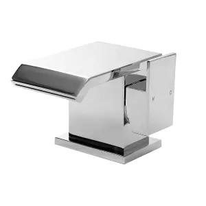 Nes Home Devon Contemporary Square Chrome Waterfall Basin Sink Single Lever Mixer Tap