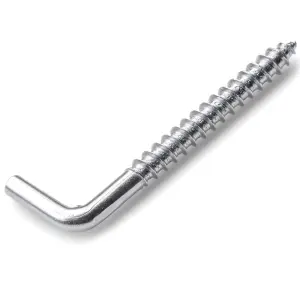 L Hook Screws 45mm x 4.0mm ( Pack of: 50 ) Heavy Duty Square Cup Hooks for Hanging, Metal Screw in Wall Hangers Outdoor Mounting