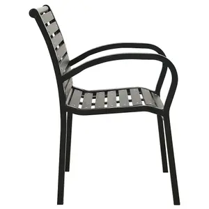 Berkfield Garden Chairs 2 pcs Steel and WPC Black