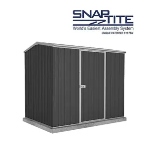 Absco 7.5ft x 5ft Metal Garden Storage Shed Reverse Apex Dark Grey Outdoor Building Single Door