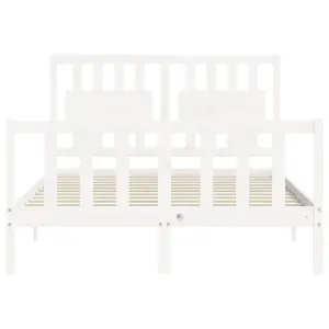 Berkfield Bed Frame with Headboard White 120x200 cm Solid Wood