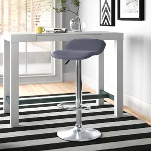 Estey Swivel Upholstered Adjustable Height Counter Stool with Metal Frame