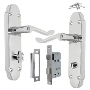 Door Handles Chrome Epsom Internal Bathroom Sets Modern Scroll Handles