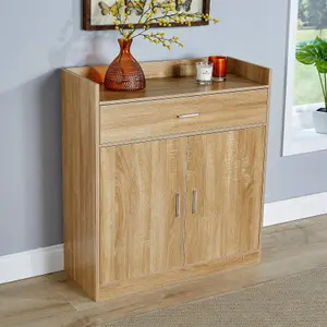 Home Source Novara Oak 2 Door Shoe Storage Cabinet