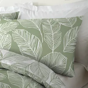 Matteo Polyester Floral Duvet Cover Set with Pillowcases Green / Single - 1 Standard Pillowcase