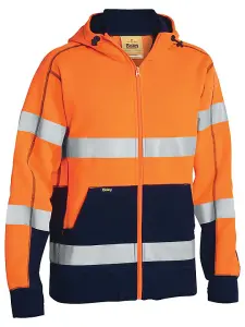 BISLEY WORKWEAR TAPED HI VIS FLEECE HOODIE  ORANGE XS