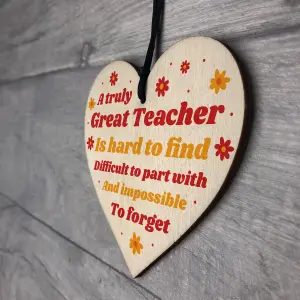 Personalised Teacher Gift Wood Heart Leaving Nursery School Gift From Student Keepsake