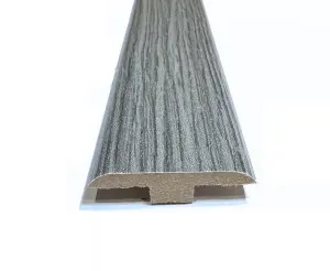 Laminate Wood Flooring MDF T Bar Threshold Trim 2.4m Length - Texas Grey Oak