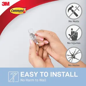 Command 9 Small Clear Wire Hooks with 12 Clear Strips Value Pack