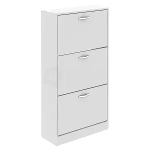 Vida Designs 3 Drawer Shoe Storage Cabinet White