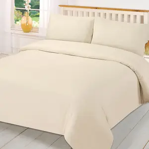 Plain Dyed Duvet Cover with Pillowcase Bedding Set