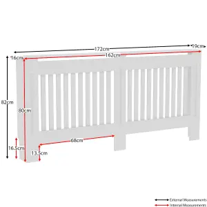 Vida Designs Chelsea Extra Large White MDF Radiator Cover