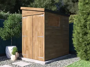 Dunster House Garden Shed 1.2 m x 1.8m Wooden Outdoor Storage Window Overlord Pent Roof