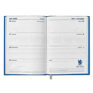 Chelsea FC 2025 Crest A5 Diary Blue/Silver (One Size)